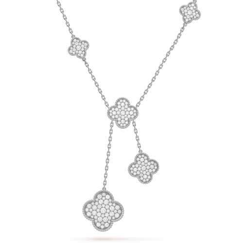 18K Magic Alhambra Six Motifs Diamonds Necklace