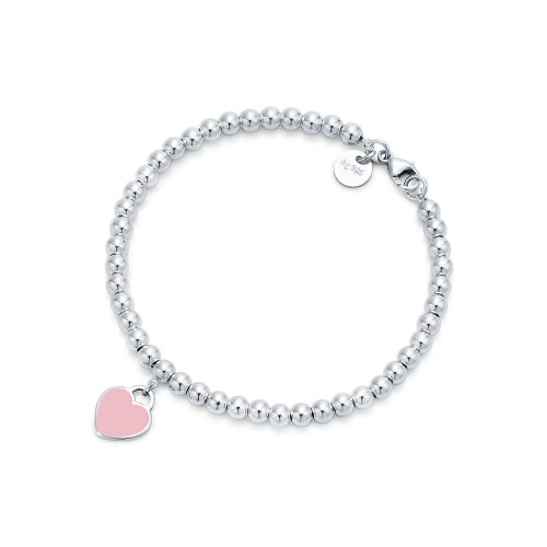 Noble Return to Pink Heart Tag Bead Bracelet