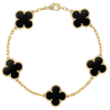 18K Vintage Alhambra Five Motifs Black Bracelet